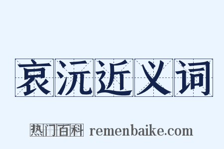哀沅近义词是什么意思的图片